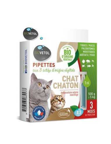 Pipettes Insectifuge Bio - Chat & Chaton 1ml X 3