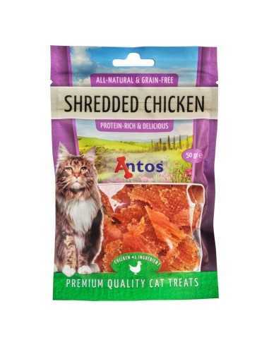 Friandise naturelle pour chat au poulet - Cat Treats Shredded Poulet 50 gr - Antos