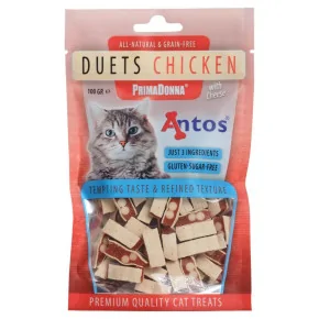 Friandises naturelles pour chat PrimaDonna Duets Poulet&Fromage 100 g - Antos