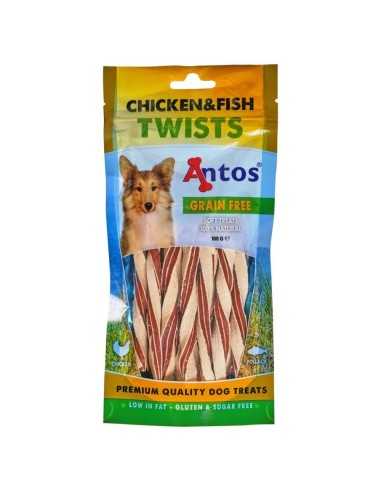 Friandises naturelles pour chien Chicken&Fish Twists 100 gr - Antos