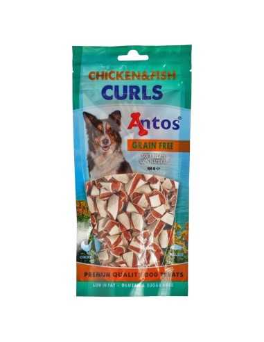 Friandises d'éducation naturelles pour chien poulet et poisson Chicken&Fish Curls 100 gr - Antos