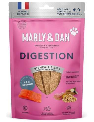 Paquet de friandises au saumon Barres à Mâcher Digestion pour chien de Marly&Dan 80 gr