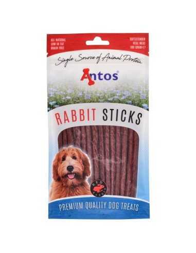 Paquet de friandises naturelles au lapin pour chien Rabbit Sticks 100 gr - Antos