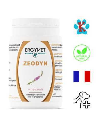 Pot de Zeodyn d'ERGYVET pour le rééquilibrage de la flore intestinale chez chiens et chats