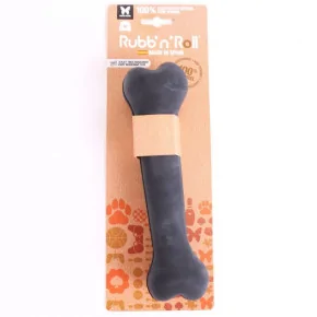 Jouet en caoutchouc naturel exprémement résistant pour chien molosse Rubb'n'Black os noir - XL - 22 cm