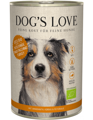 Pâtée Bio à la dinde pour chien -Dog's Love