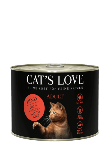 Pâtée Adult boeuf pur de Cat's Love boite 200gr