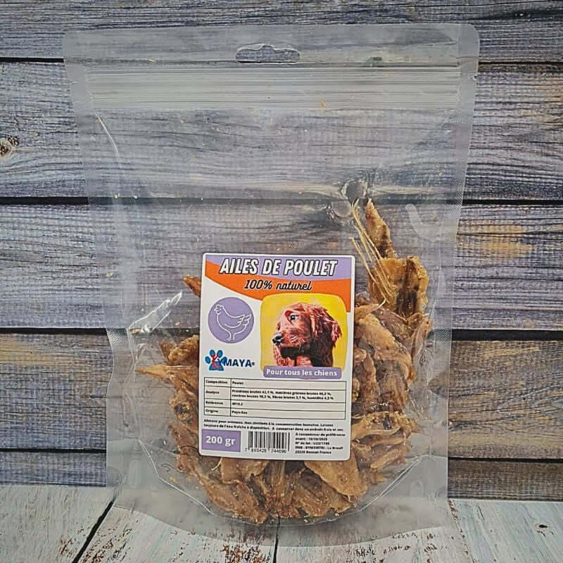 Paquet de 250 gr d'ailes de poulet séchées pour chien