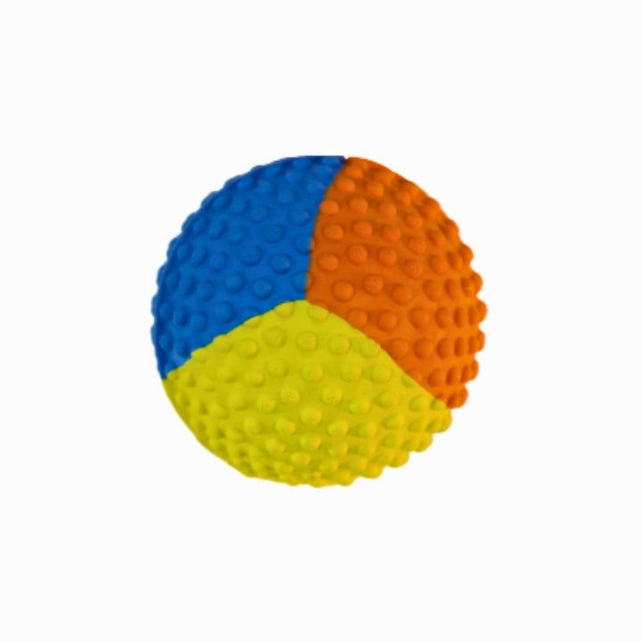 Balle multicolore a picot en caoutchouc naturel pour chien