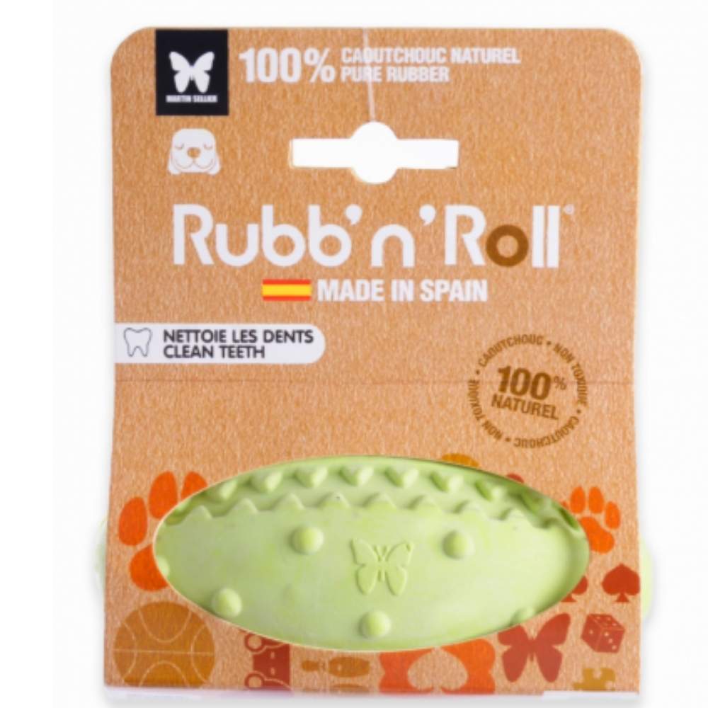 Jouet dentaire en caoutchouc naturel pour chien - ballon de rugby - 12 cm