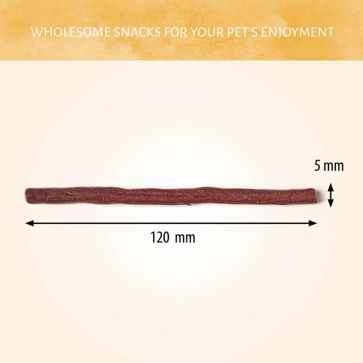 Taille des friandises naturelles au lapin pour chien Rabbit Sticks 100 gr - Antos