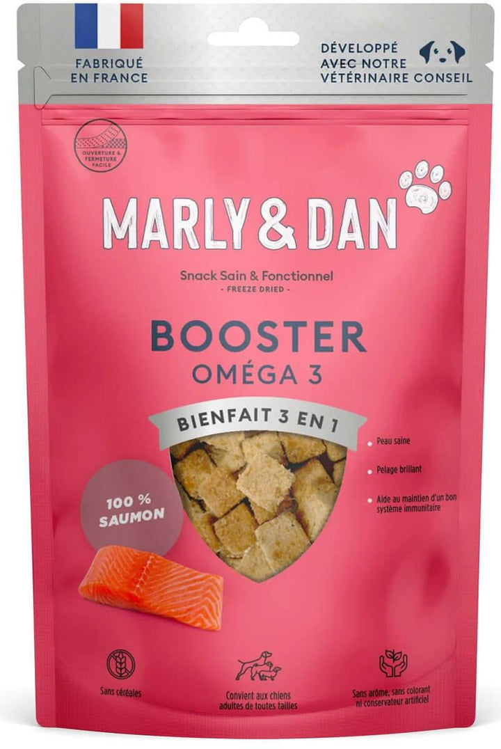 Friandise au saumon pour chien - Booster Oméga 3 Freeze Dried - Marly & Dan