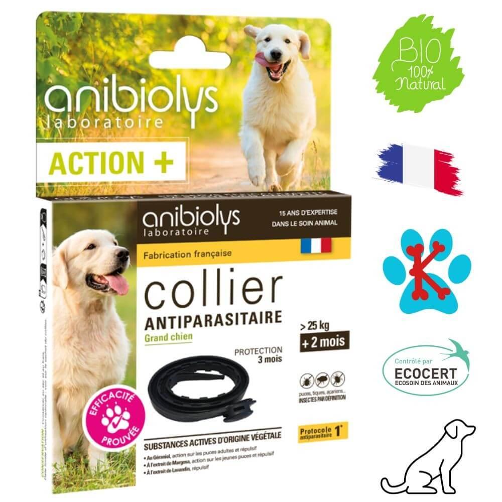 Collier Anti Puce et Tique Naturel Grand Chien | Anibiolys