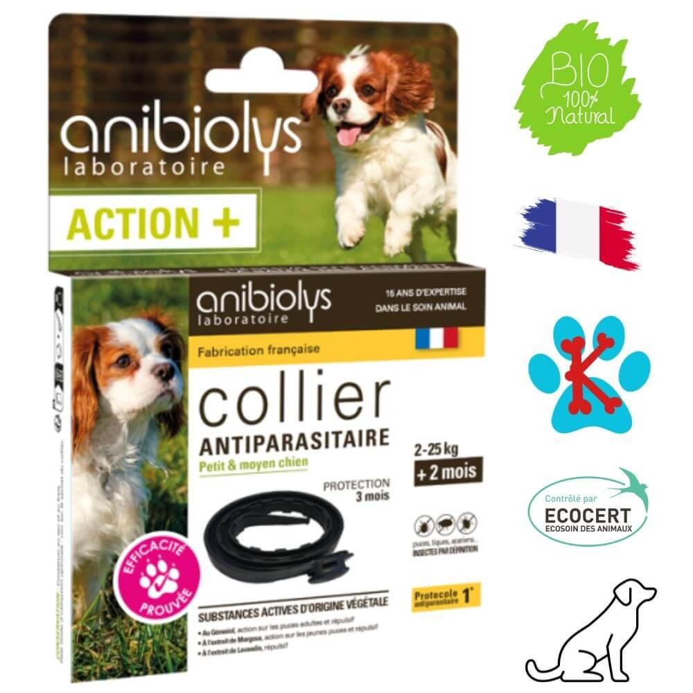 Collier Antiparasitaire naturel pour Petit & Moyen Chien Anibiolys