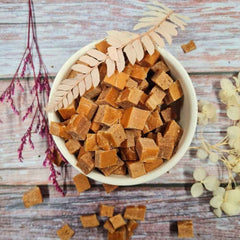 Friandises d’éducation au saumon pour chien – bouchées tendres 1 × 1 cm