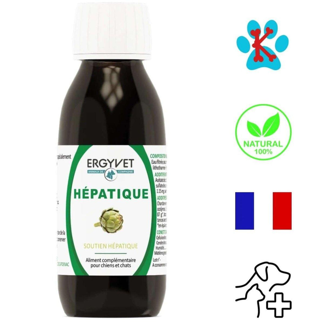 Flacon d'Ergyvet Hépatique, synergie phytominérale pour soutien hépatique