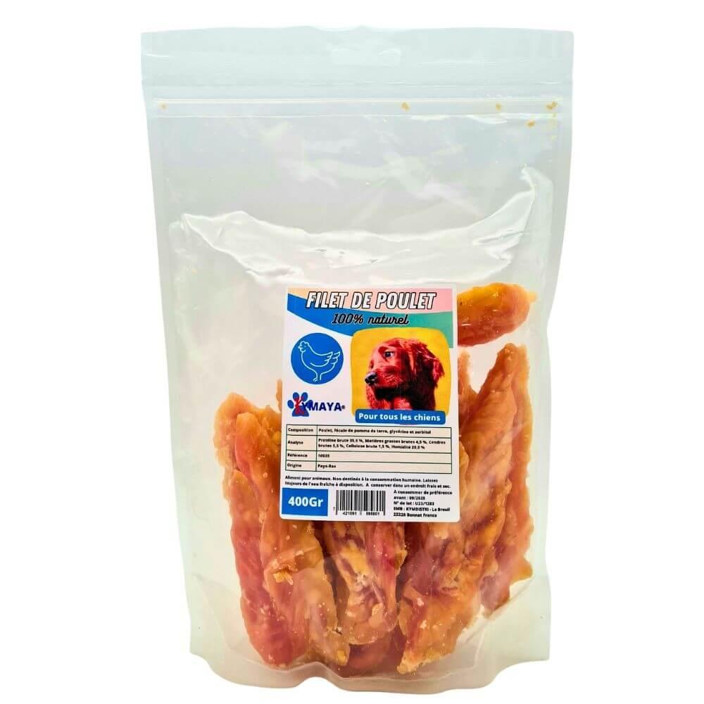 Paquet de filet de poulet pour chien en 400gr marque Kymaya