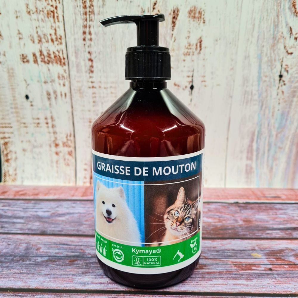Flacon de 500ml de graisse de mouton pour chien
