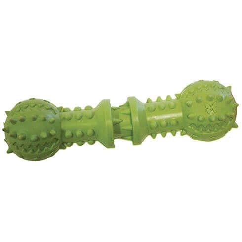 Jouet dentaire et à friandises en caoutchouc naturel pour chien Rubb'n'Treats - haltère - 18 cm