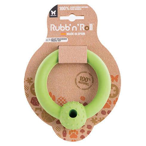 Jouet anneau vert à friandise Rubb'n'Roll spécial petit chien - anneau - 10,5 cm