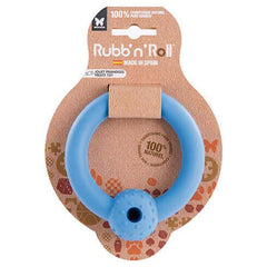 Jouet anneau bleu à friandise Rubb&