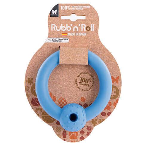 Jouet anneau bleu à friandise Rubb'n'Roll spécial petit chien - anneau - 10,5 cm