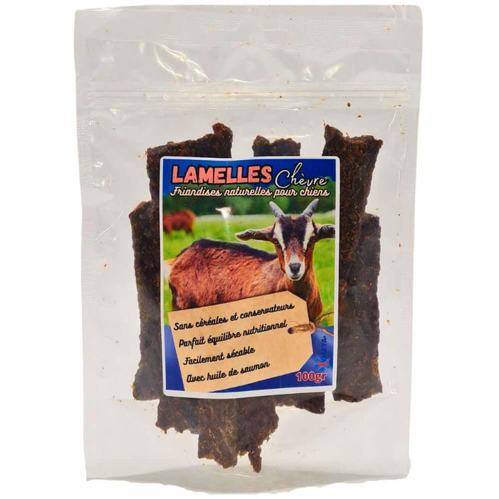 Lamelles de Viande de Chèvre - friandise naturelle parfaite pour l'éducation