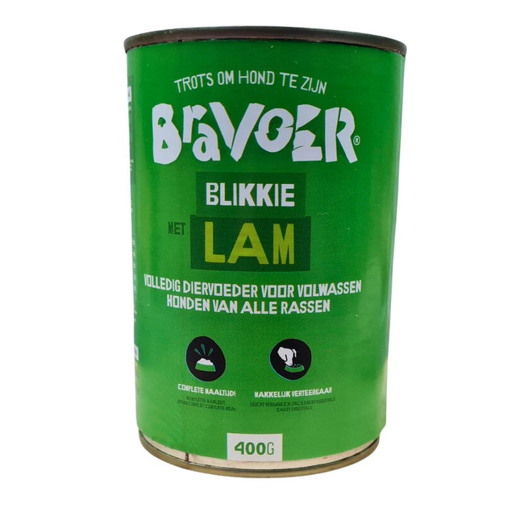 Boîte de pâtée sans céréales à l’agneau pour chien adulte – vue packaging