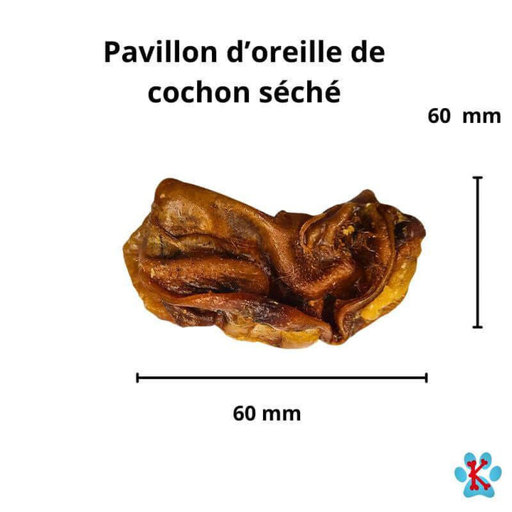 Taille des friandises de mastication de pavillon d'oreille de cochon