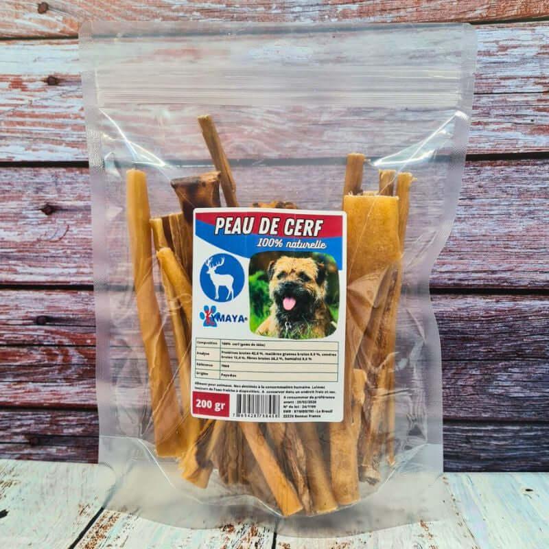 Paquet de peau de cerf pour chien - 100 gr