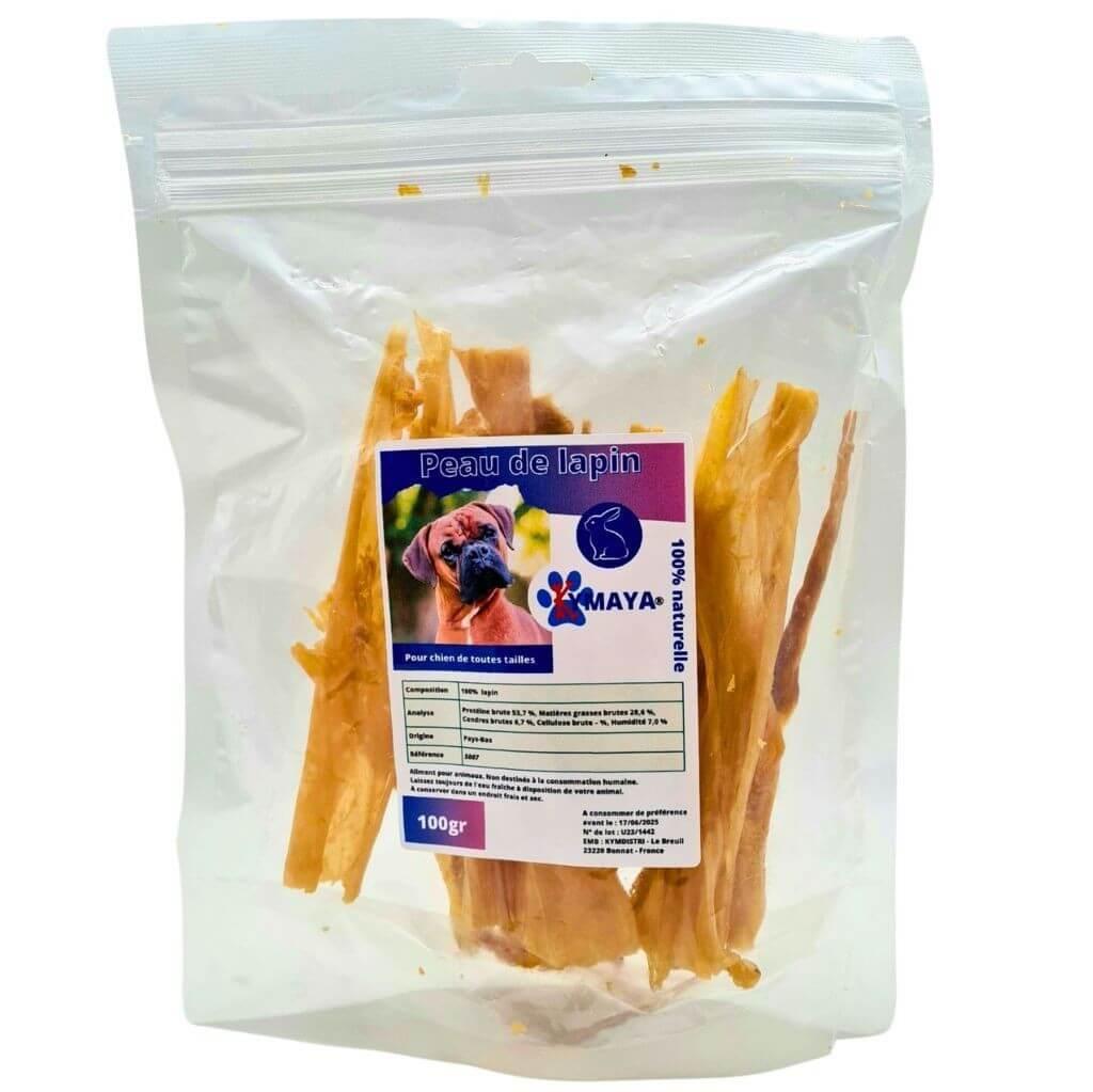 Paquet de peaux de lapin séchées pour chiens - 100 gr - Kymaya