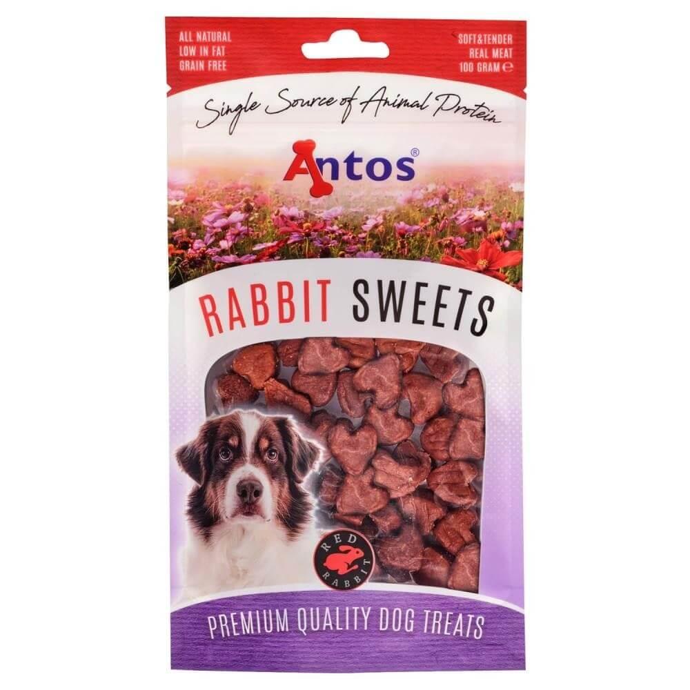 Paquet de friandises naturelles au lapin pour chien Rabbit Sweets 100 gr - Antos