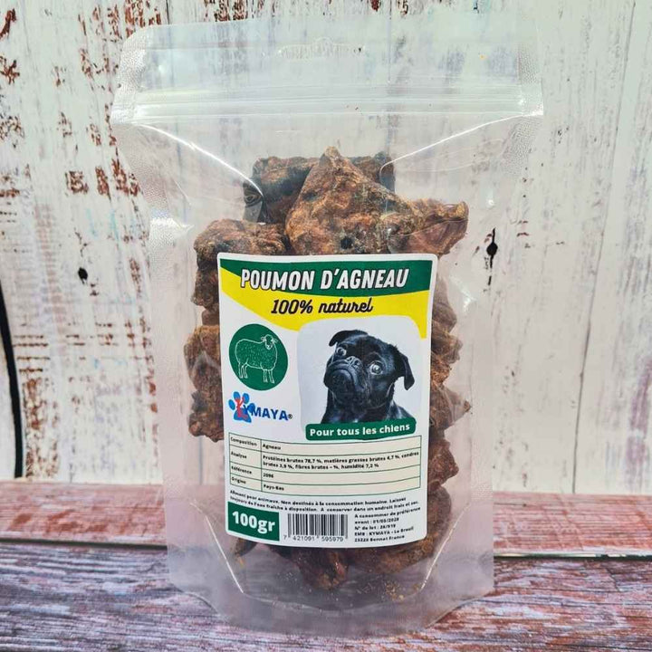 Friandise au poumon d’agneau pour chien – morceaux séchés faciles à fractionner