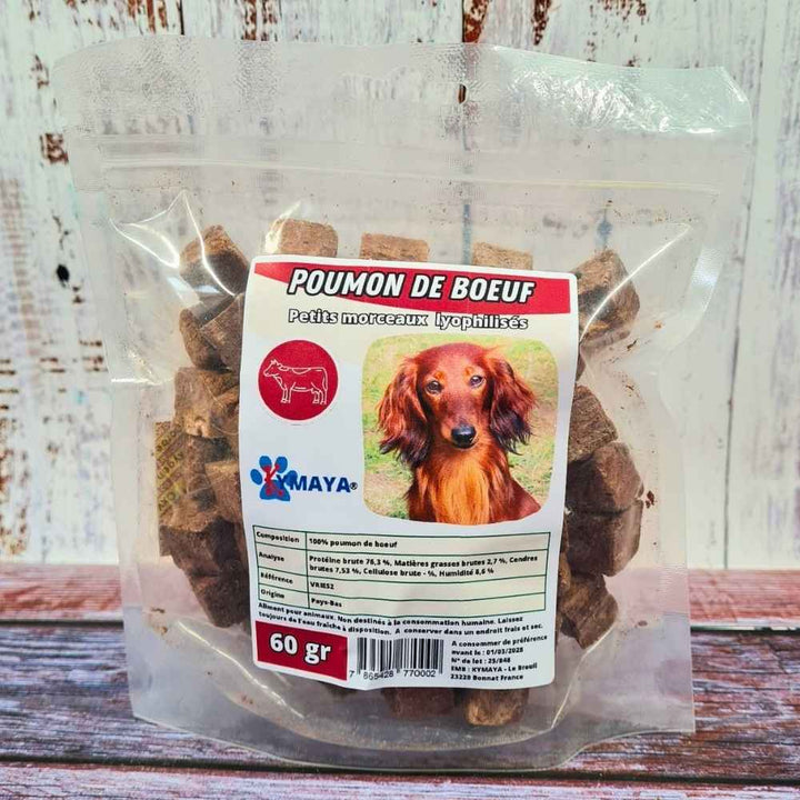 Friandises d’éducation au poumon de bœuf lyophilisé