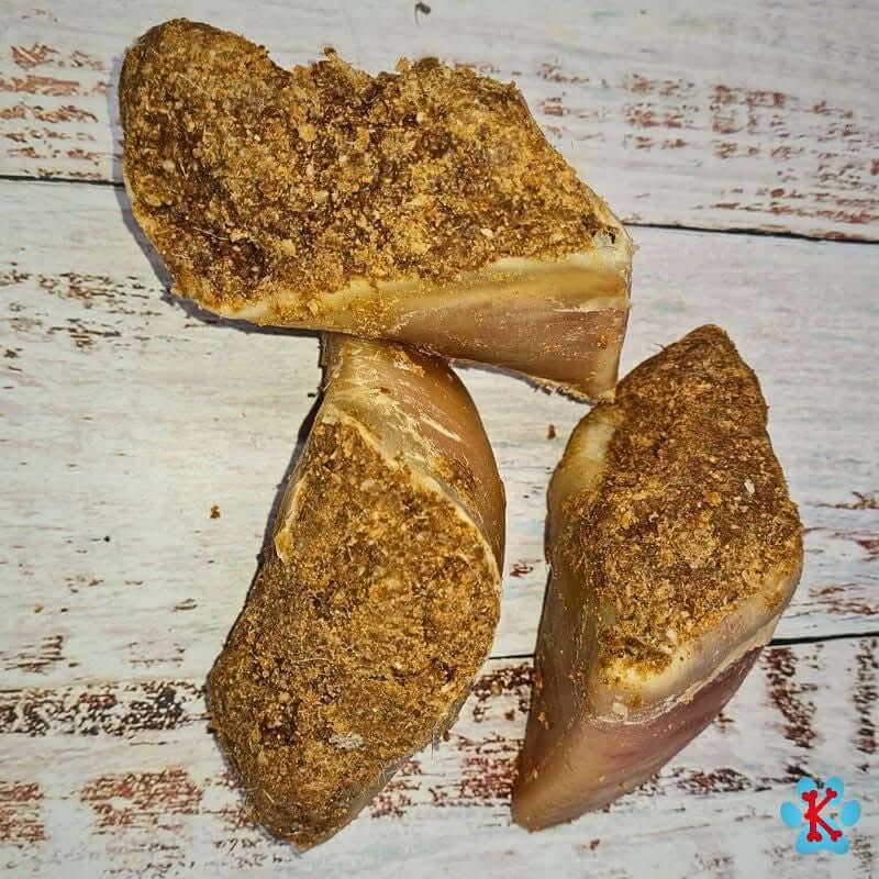 Présentation des sabots de veau farcis au pâté pour chien - Kymaya®