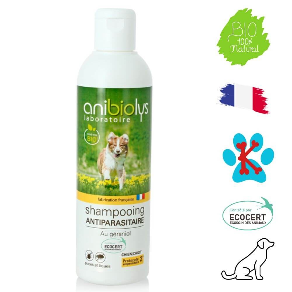 Shampoing naturel Antiparasitaire Chien  &  250 ml - Anibiolys