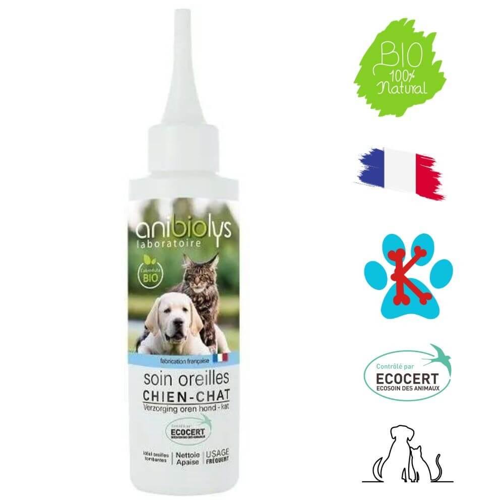 Soin des Oreilles Naturel pour Chien & Chat 125 ml Anibiolys