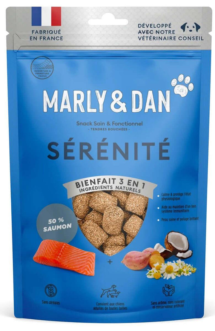 Tendres Bouchées Serénité au saumon pour chien - Marly & Dan