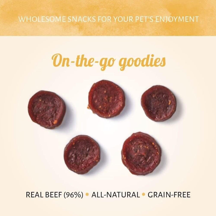 Présentation des friandises naturelles pour chien WILD Boeuf 80 gr - Antos